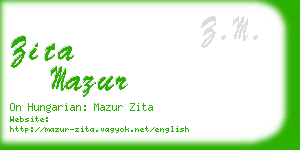 zita mazur business card